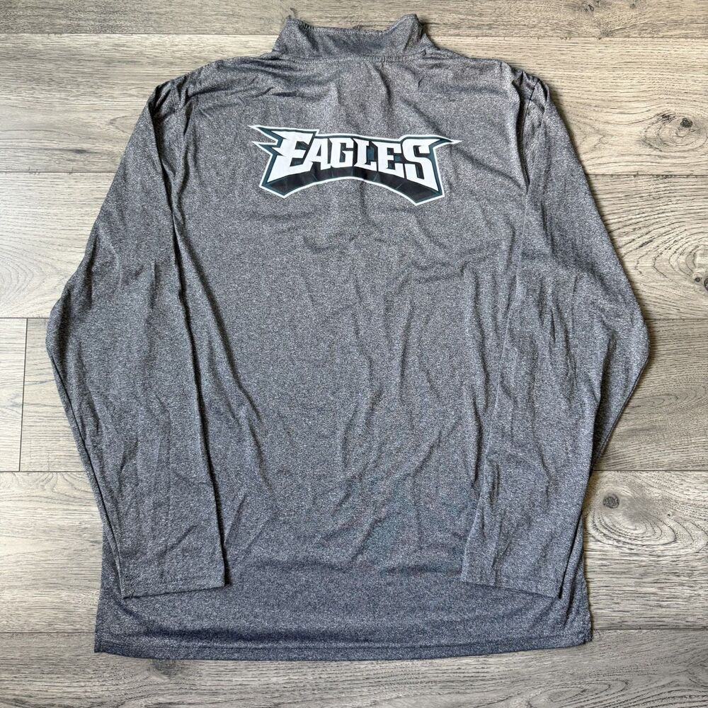 Philadelphia Eagles NFL Team Apparel 1/4 Zip Gray Pullover - Size XL - Picture 7 of 7